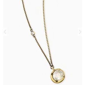 Quinn Pendant Necklace in Antique Brass 28” L